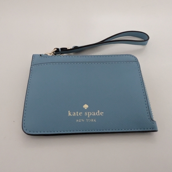 EUC! Kate Spade New York Schuyler Small Card Holder Wristlet Wallet Smokey Blue - Picture 6 of 13